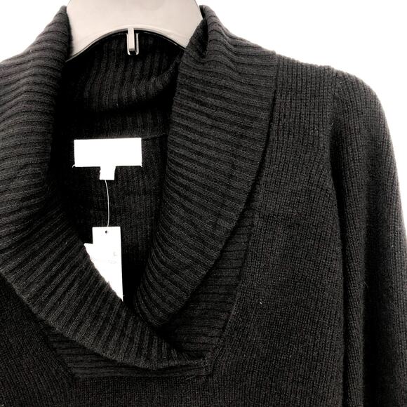 DESIGN HISTORY Womens Cashmere Sweater Small Black Shawl Collar Pullover NWT - Picture 4 of 9
